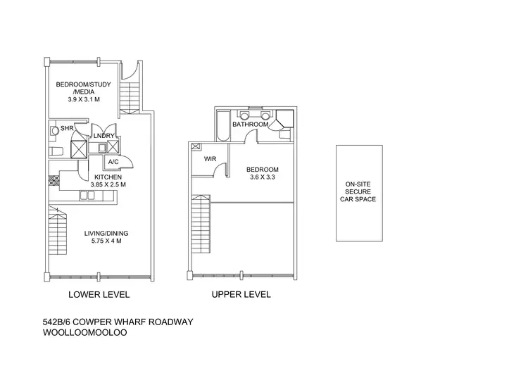 Floorplan of Homely apartment listing, 542B/6 Cowper Wharf Roadway, Woolloomooloo NSW 2011