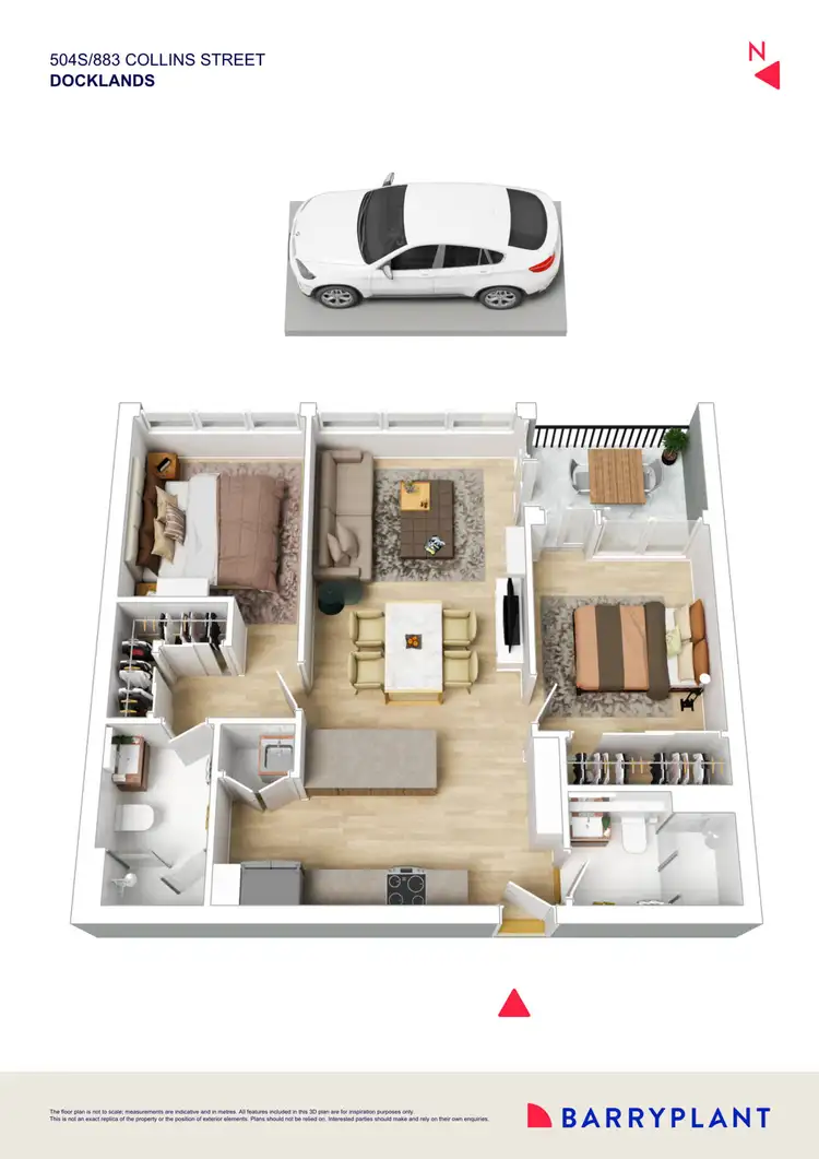 Floorplan of Homely apartment listing, 504S/883 Collins Street, Docklands VIC 3008