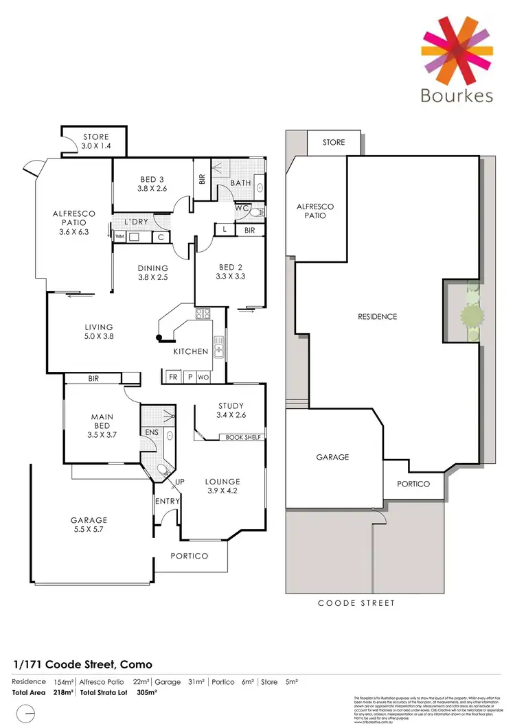 Floorplan of Homely villa listing, 1/171 Coode Street, Como WA 6152