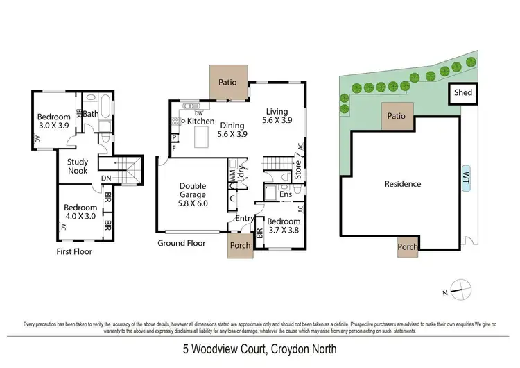 Floorplan of Homely townhouse listing, 5 Woodview Court, Croydon North VIC 3136