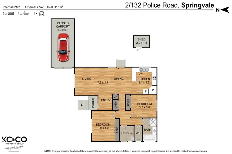 Floorplan of Homely unit listing, 2/132 Police Road, Springvale VIC 3171