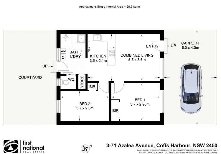 Floorplan of Homely unit listing, 3/71 Azalea Avenue, Coffs Harbour NSW 2450