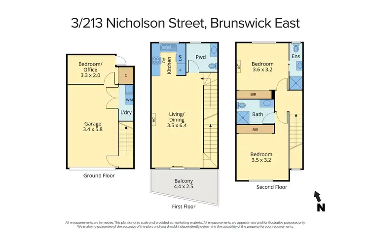 Floorplan of Homely townhouse listing, 3/213 Nicholson Street, Brunswick East VIC 3057