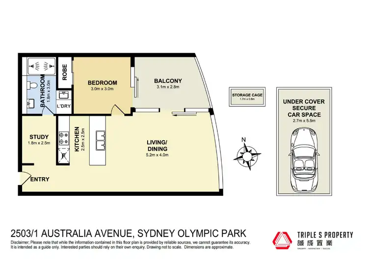 Floorplan of Homely apartment listing, 2503/1 Australia Avenue, Sydney Olympic Park NSW 2127