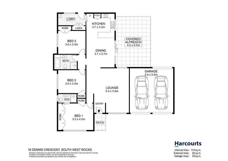 Floorplan of Homely house listing, 16 Dennis Crescent, South West Rocks NSW 2431