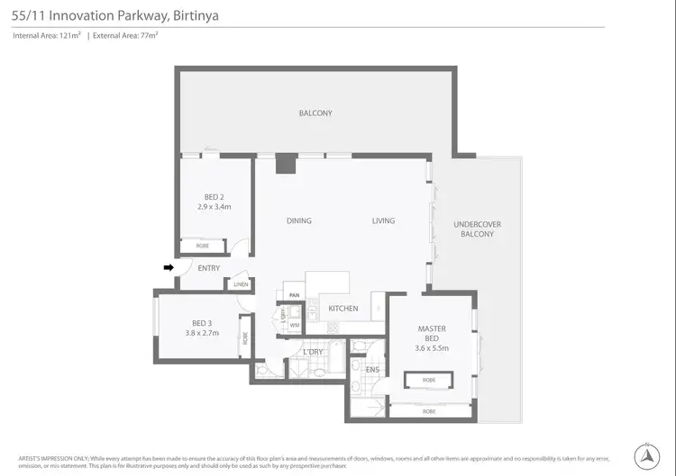 Floorplan of Homely apartment listing, 55/11 Innovation Parkway, Birtinya QLD 4575