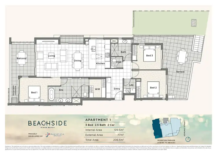 Floorplan of Homely unit listing, 1/1 Moreton Parade, Kings Beach QLD 4551
