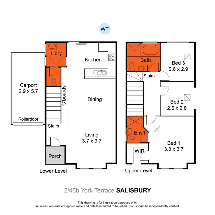 Floorplan of Homely townhouse listing, 2/46b York Terrace, Salisbury SA 5108