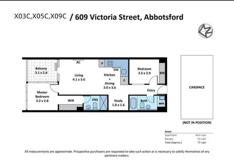 Floorplan of Homely apartment listing, 205C/609 Victoria Street, Abbotsford VIC 3067