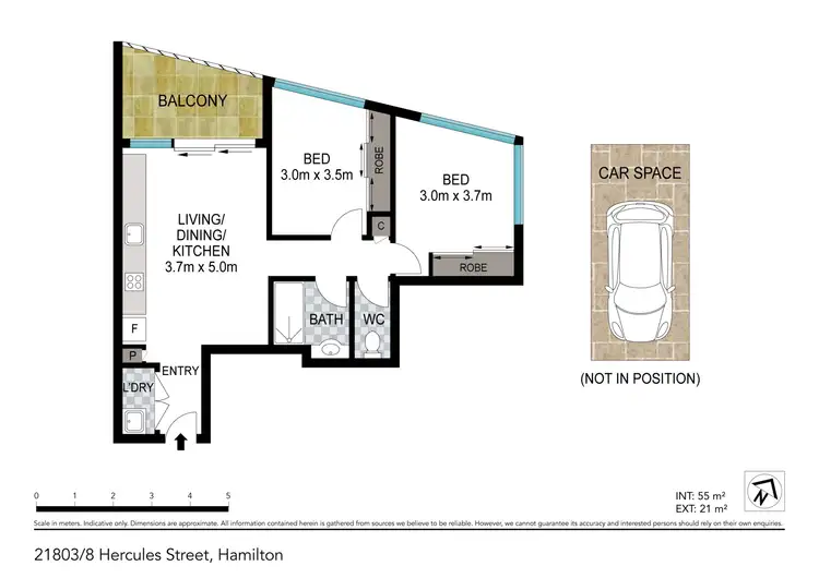 Floorplan of Homely apartment listing, 21803/8 Hercules Street, Hamilton QLD 4007