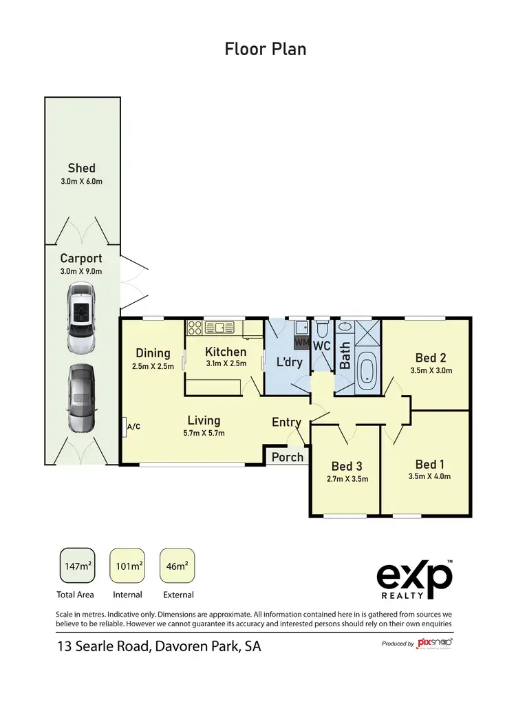 Floorplan of Homely house listing, 13 Searle Road, Davoren Park SA 5113