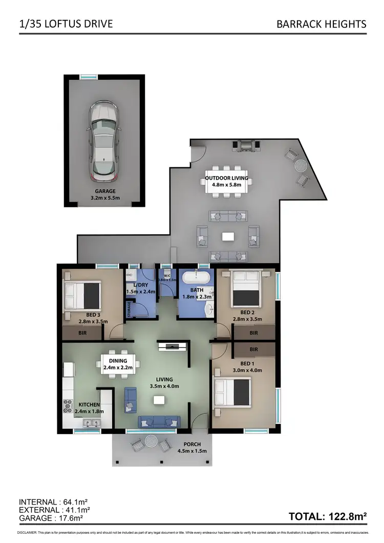 Floorplan of Homely villa listing, 1/35 Loftus Drive, Barrack Heights NSW 2528