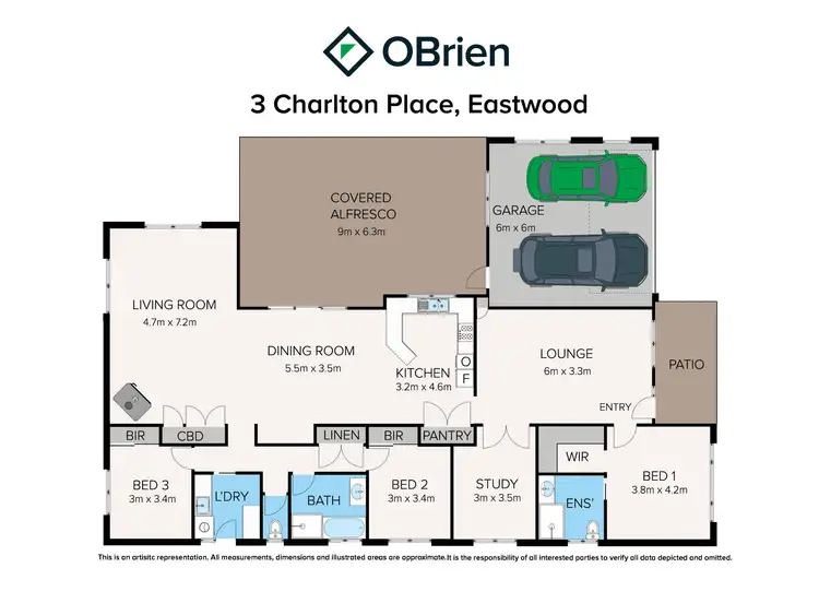 Floorplan of Homely house listing, 3 Charlton Place, Eastwood VIC 3875