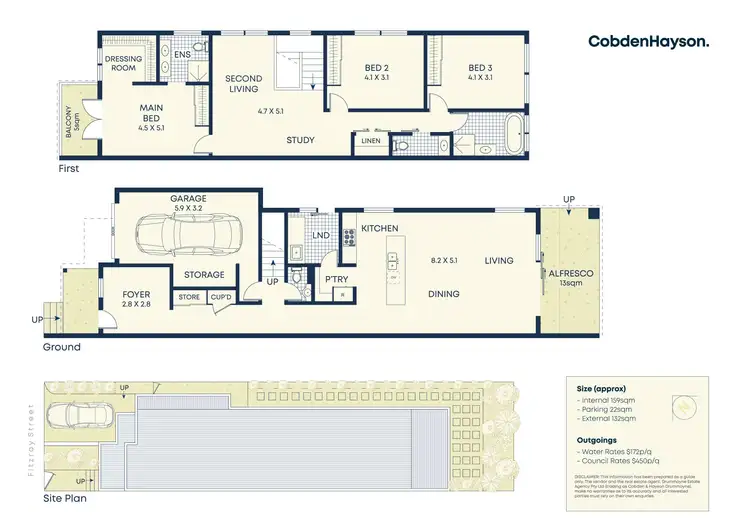 Floorplan of Homely semi-detached listing, 25 Fitzroy Street, Abbotsford NSW 2046