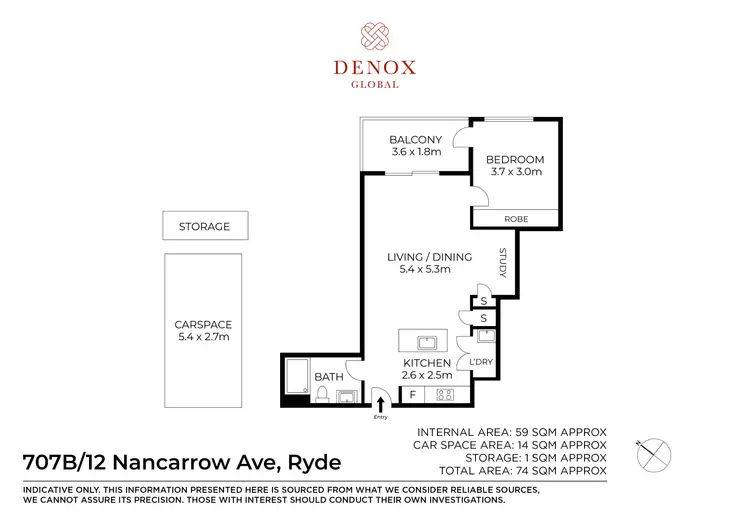 Floorplan of Homely apartment listing, 707B/12 Nancarrow Avenue, Ryde NSW 2112