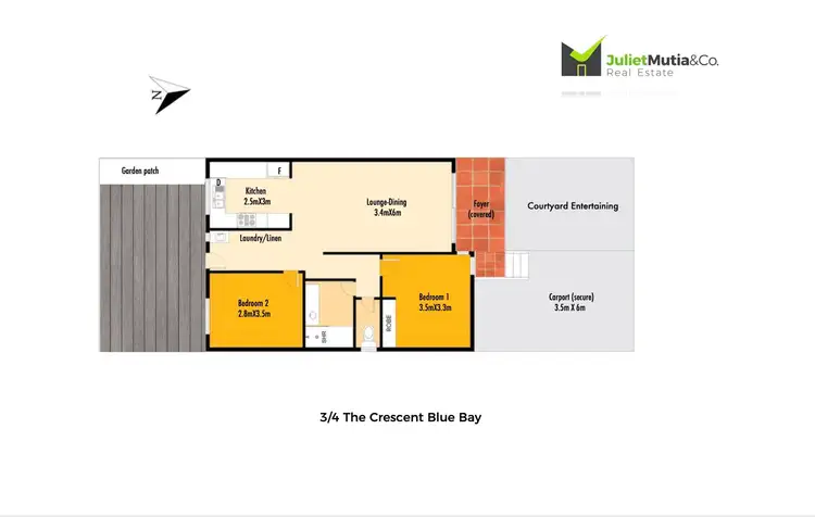 Floorplan of Homely unit listing, 3/4 The Crescent, Blue Bay NSW 2261