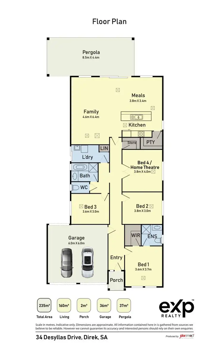 Floorplan of Homely house listing, 34 Desyllas Drive, Direk SA 5110