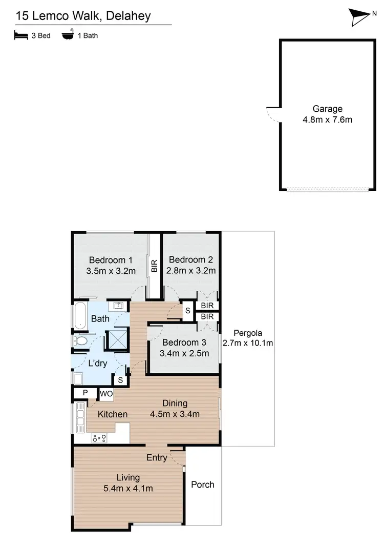 Floorplan of Homely house listing, 15 Lemco Walk, Delahey VIC 3037