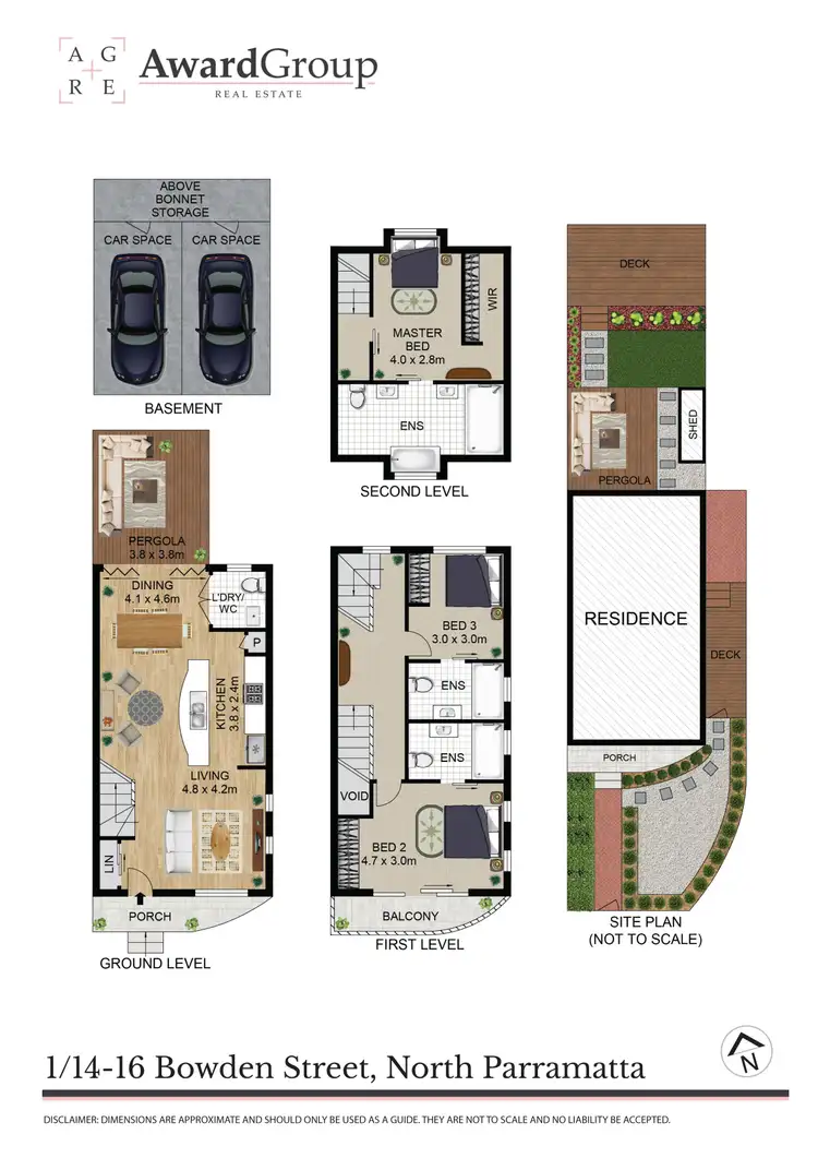 Floorplan of Homely townhouse listing, 1/14-16 Bowden Street, North Parramatta NSW 2151