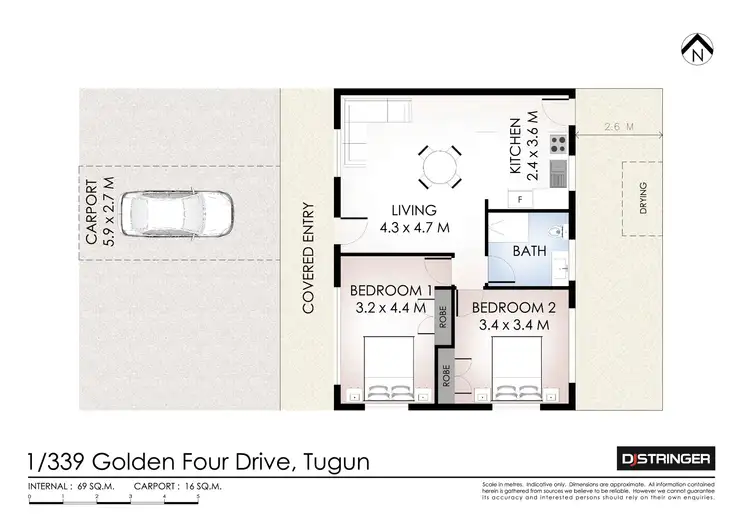 Floorplan of Homely unit listing, 1/339 Golden Four Drive, Tugun QLD 4224