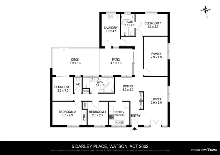 Floorplan of Homely house listing, 5 Darley Place, Watson ACT 2602