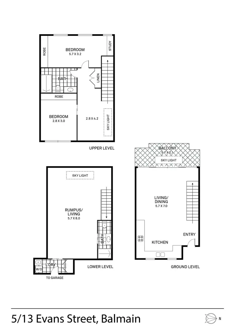Floorplan of Homely townhouse listing, 5/13-15 Evans Street, Balmain NSW 2041