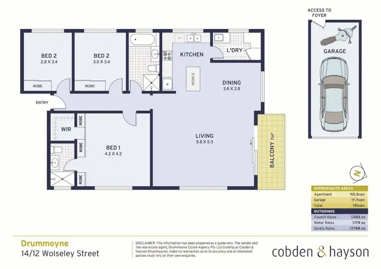 Floorplan of Homely apartment listing, 14/12 Wolseley Street, Drummoyne NSW 2047