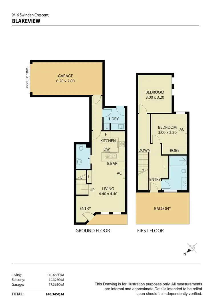 Floorplan of Homely townhouse listing, 9/16 Swinden Crescent, Blakeview SA 5114
