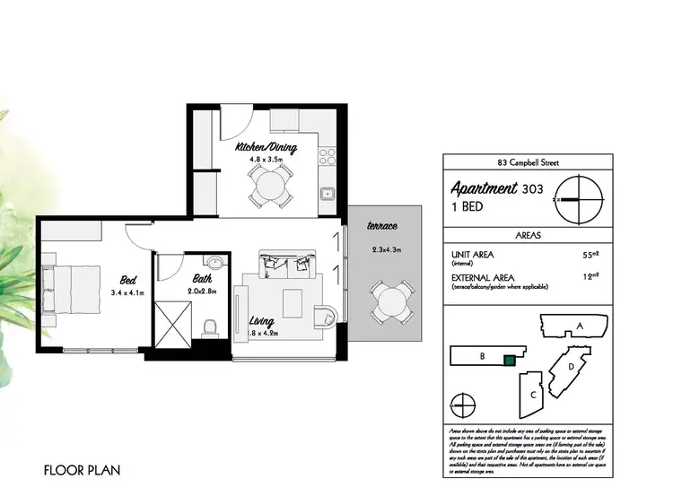 Floorplan of Homely unit listing, 303/83 Campbell Street, Wollongong NSW 2500