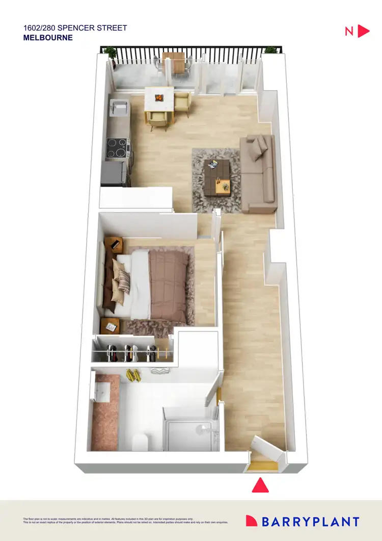 Floorplan of Homely apartment listing, 1602/280 Spencer Street, Melbourne VIC 3000