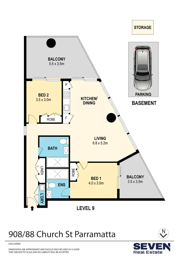 Floorplan of Homely apartment listing, 908/88 Church Street, Parramatta NSW 2150