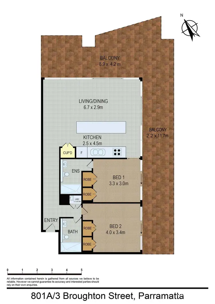 Floorplan of Homely apartment listing, 801A/3 Broughton Street, Parramatta NSW 2150