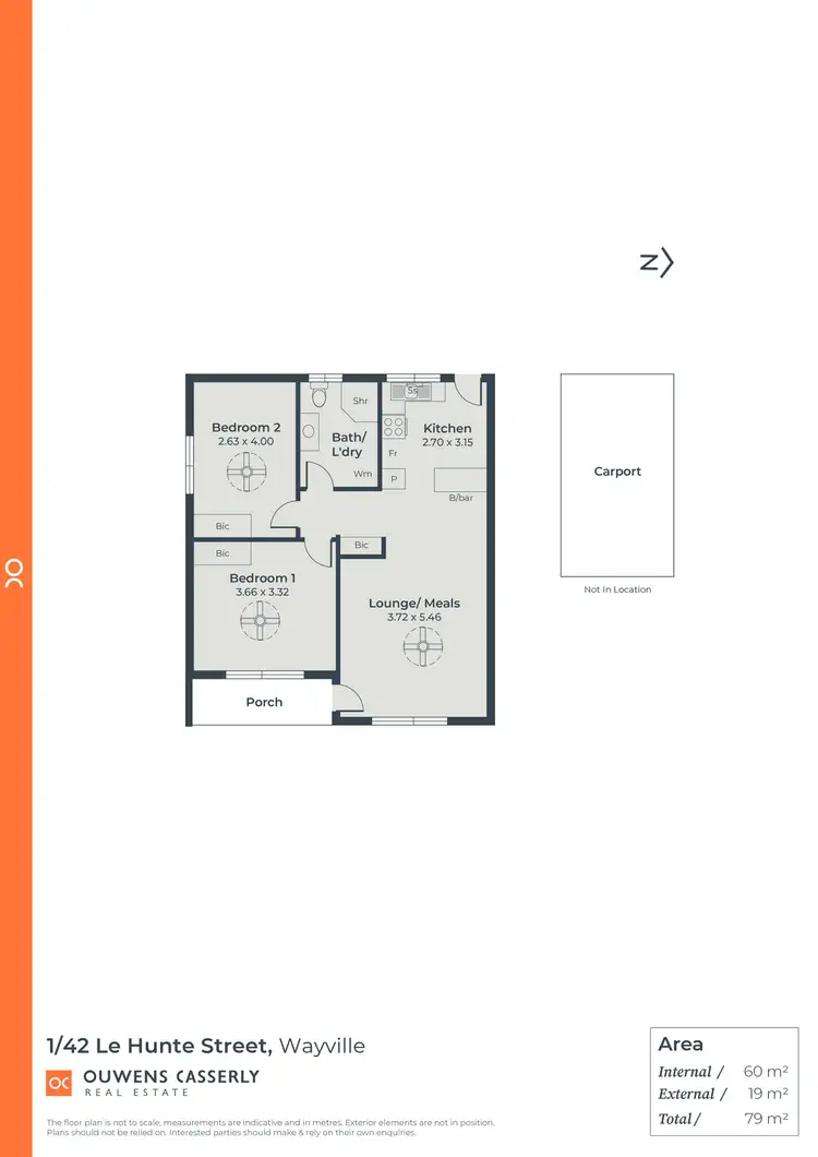 Floorplan of Homely unit listing, 1/42 Le Hunte Street, Wayville SA 5034