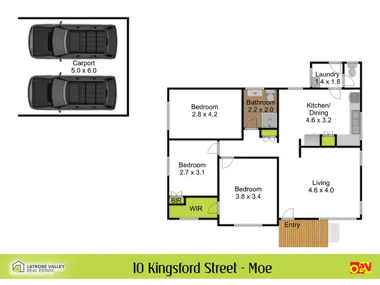 Floorplan of Homely house listing, 10 Kingsford Street, Moe VIC 3825
