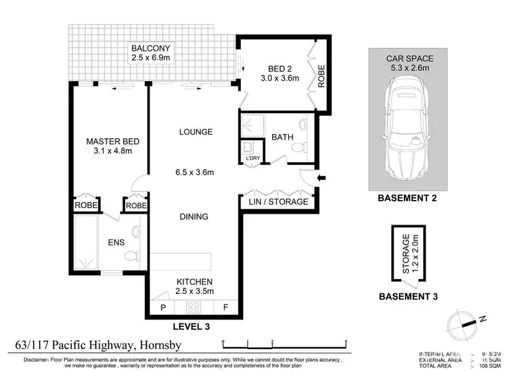 Floorplan of Homely apartment listing, 63/117-119 Pacific Highway, Hornsby NSW 2077