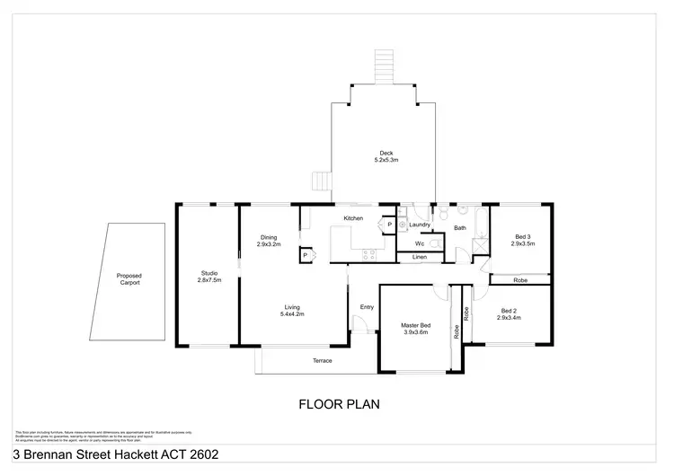 Floorplan of Homely house listing, 3 Brennan Street, Hackett ACT 2602