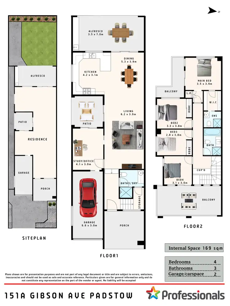 Floorplan of Homely semi-detached listing, 151A Gibson Avenue, Padstow NSW 2211