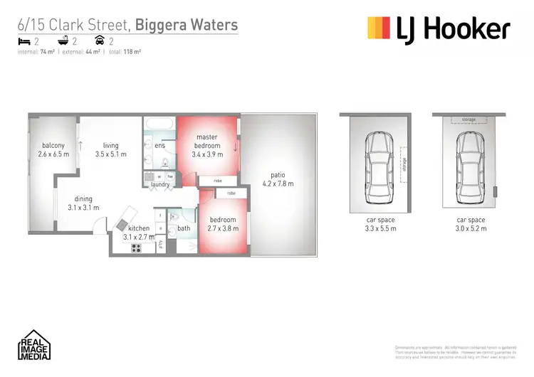 Floorplan of Homely unit listing, 6/15 Clark Street, Biggera Waters QLD 4216