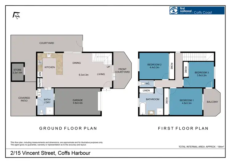 Floorplan of Homely townhouse listing, 2/15 Vincent Street, Coffs Harbour NSW 2450