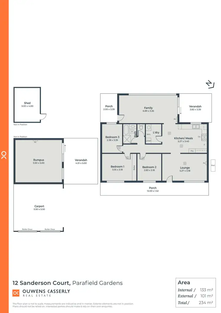 Floorplan of Homely house listing, 12 Sanderson Court, Parafield Gardens SA 5107