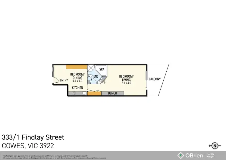 Floorplan of Homely unit listing, 333/1 Findlay Street, Cowes VIC 3922