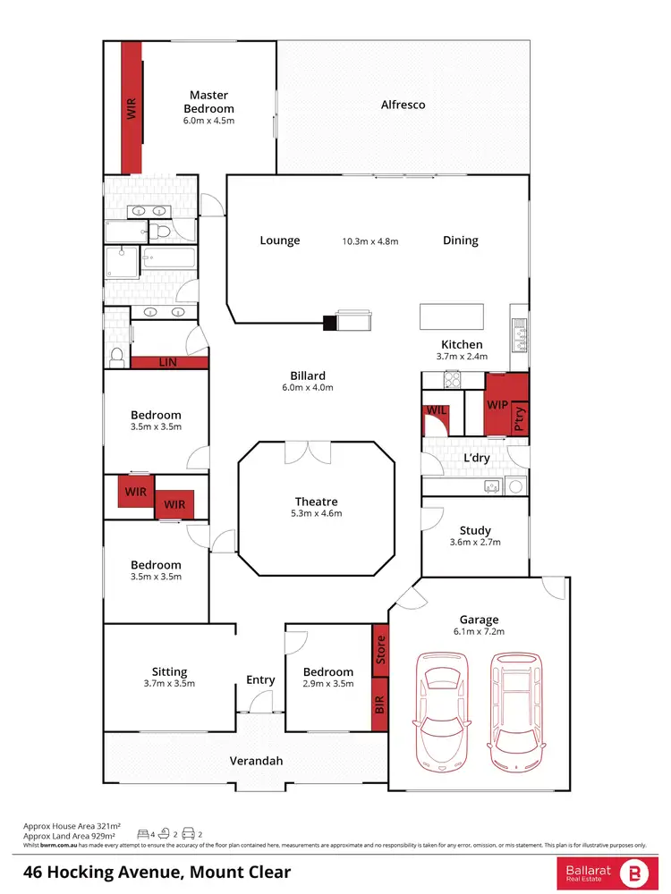 Floorplan of Homely house listing, 46 Hocking Avenue, Mount Clear VIC 3350