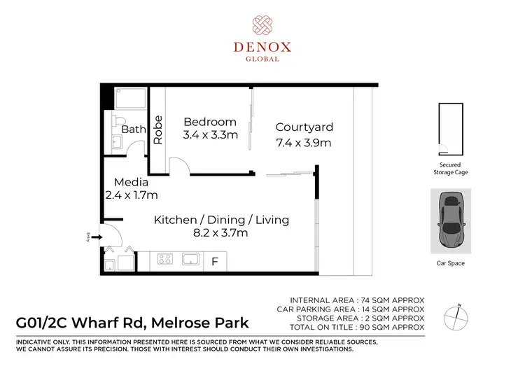 Floorplan of Homely apartment listing, G01/2C Wharf Road, Melrose Park NSW 2114