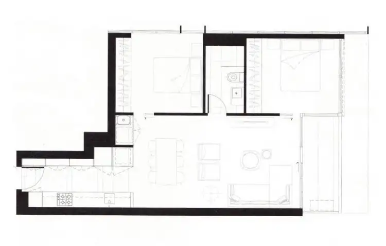 Floorplan of Homely apartment listing, 810/74 Queens Road, Melbourne VIC 3004