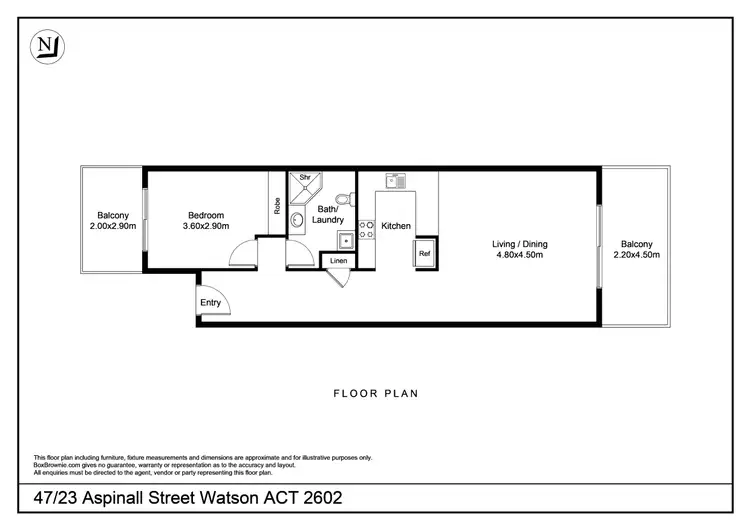 Floorplan of Homely apartment listing, 47/23 Aspinall Street, Watson ACT 2602
