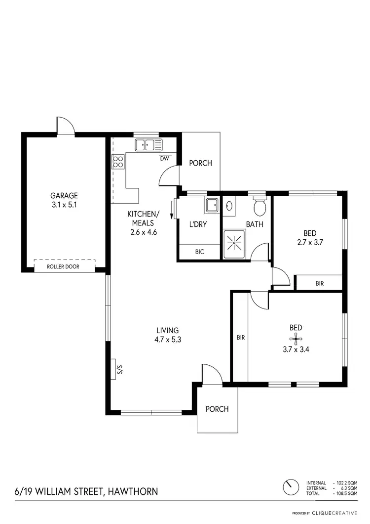 Floorplan of Homely unit listing, 6/19 William Street, Hawthorn SA 5062