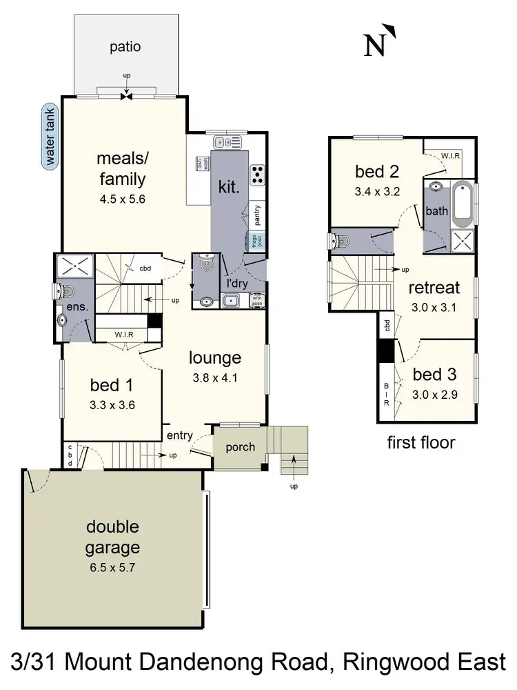 Floorplan of Homely townhouse listing, 3/31 Mount Dandenong Road, Ringwood East VIC 3135