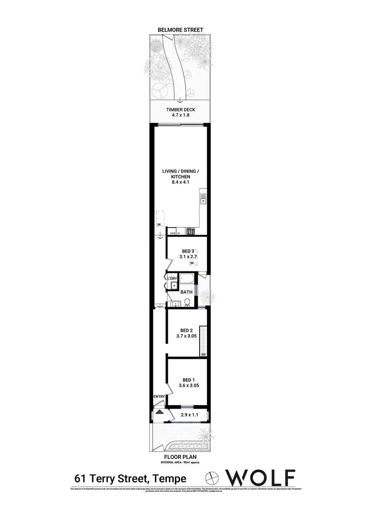 Floorplan of Homely house listing, 61 Terry Street, Tempe NSW 2044