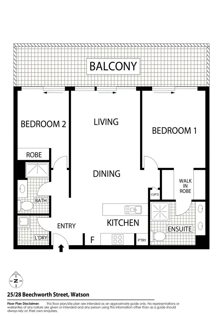 Floorplan of Homely apartment listing, 25/28 Beechworth Street, Watson ACT 2602