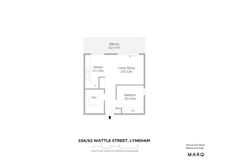 Floorplan of Homely unit listing, 10A/62 Wattle Street, Lyneham ACT 2602